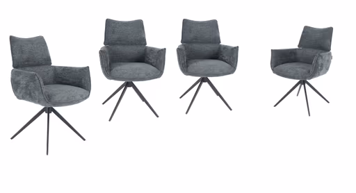 Armlehnstuhl MARGIT - drehbar, Stoff, Graublau