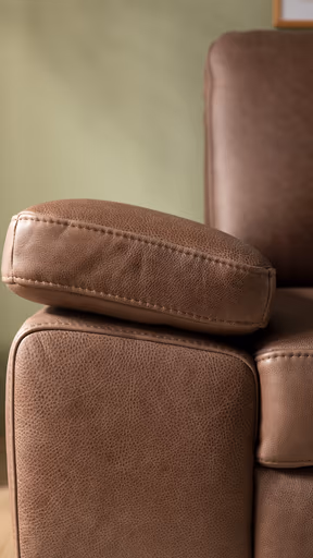 Ecksofa Houston - 1,75-Sitzer mit Longchair groß rechts, inkl. Sitztiefenverstellung und Armlehne klappbar, Leder, Dunkelbraun