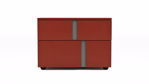 Nachttisch Loretto - Lack matt, Bordeaux