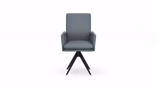 Armlehnstuhl Valloni, Leder, Hellblau