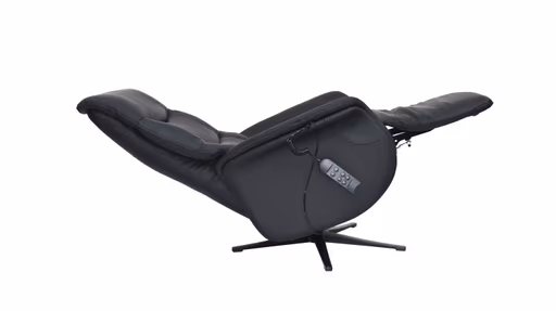 TV-Sessel MAREK - drehbar, Relaxfunktion, Kopfteilverstellung, Leder, Schwarz