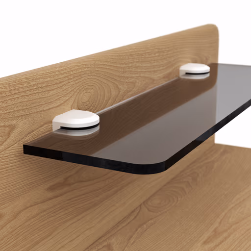 Nachttisch Lenoso - Eiche Nachbildung, Glas Graubraun