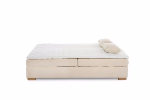 Sofa JELKO - 2-Sitzer inkl. Schlaffunktion mit Bettkasten, Stoff, Beige