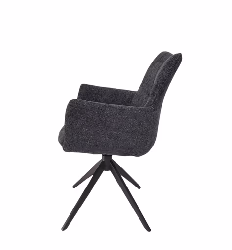 Armlehnstuhl MILENA - drehbar, Stoff, Anthrazit