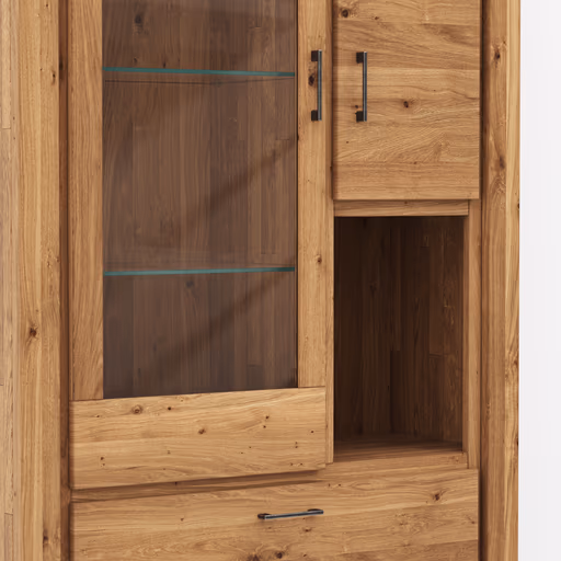 Vitrine Farmingdale - Eiche massiv, natur geölt