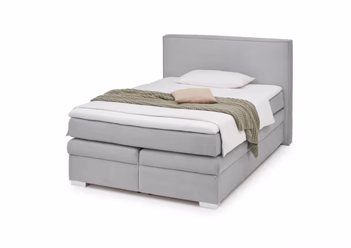 Boxspringbett- Liegefläche ca. 140x200 cm, Stoff, Silberfarben