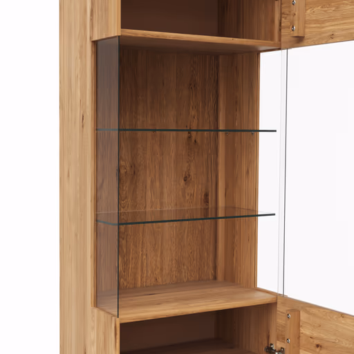 Vitrine Hillsboro - Anschlag Rechts, Wildeiche natur, geölt