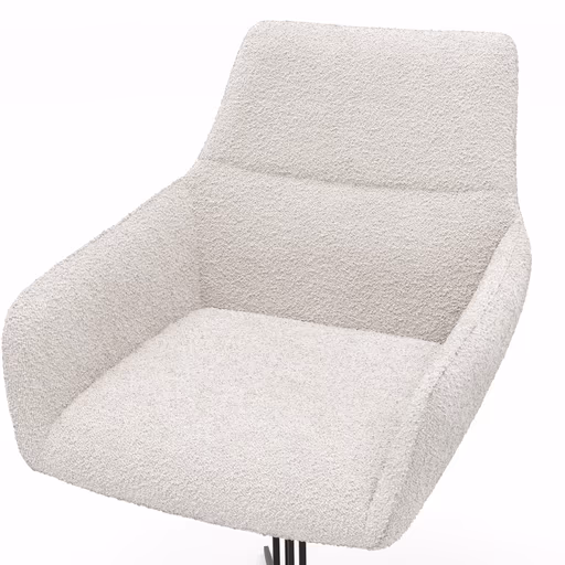 Armlehnstuhl Maluhia - drehbar, Stoff, Hellgrau