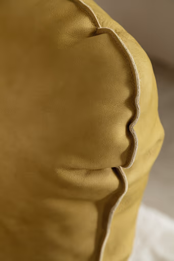 Loungesessel Lovere - Leder, Curry, Armlehne links