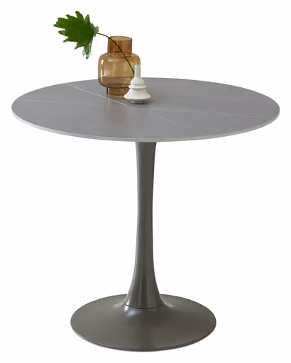 Esstisch - Ø/H ca. 90x75 cm, Grau marmoriert