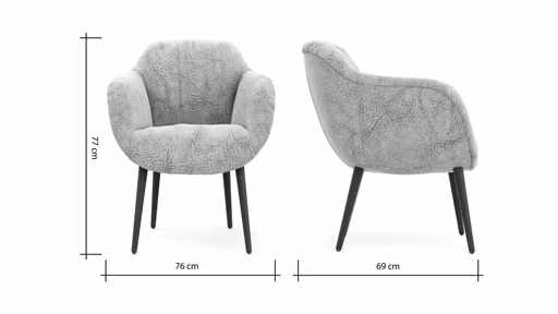 Sessel Sevano - Leder, Offwhite