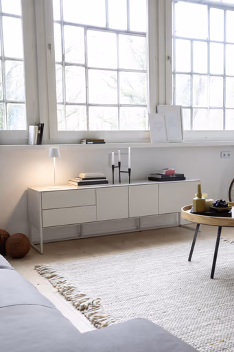 Lowboard Ove - B ca. 180 cm, Lack Matt, Kreide