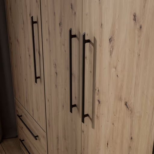 Drehtürenschrank FATHIE- B ca. 206 cm, Eiche Dekor