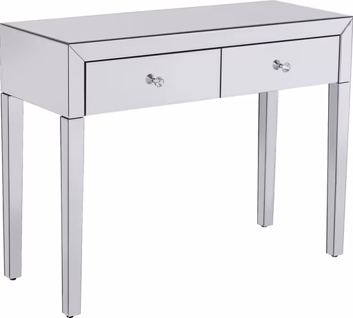 Konsolentisch- LB ca. 100x40 cm, Weiß, Lackiert, Verspiegelt