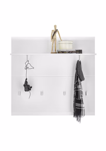 Garderobenpaneel- Weiß, Weiß, Hochglanz