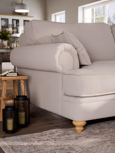 Sofa Mapleton - 3-Sitzer, Stoff, Creme