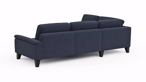 Ecksofa Oviedo - Ecke links mit 2,5-Sitzer, Stoff, Dunkelblau