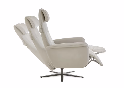 TV-Sessel - Relaxfunktion, Leder, Alufarben