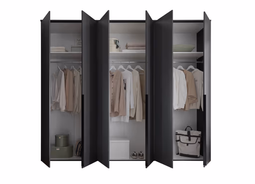 Drehtürenschrank- B ca. 270 cm, Graphit
