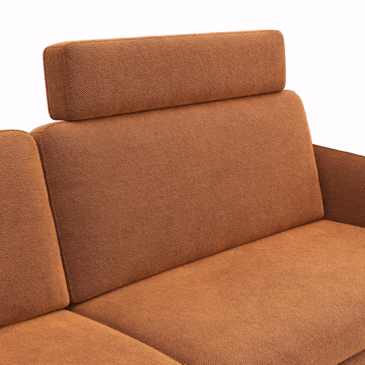 Ecksofa Enna - Longchair Links mit 1,75-Sitzer, inkl. motorischer Relaxfunktion, Stoff, Terracotta