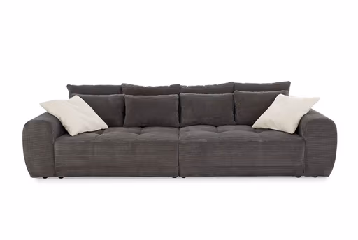 Megasofa JANNI - 3-Sitzer, Stoff, Grau
