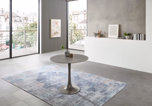 Esstisch - Ø/H ca. 90x75 cm, Grau marmoriert