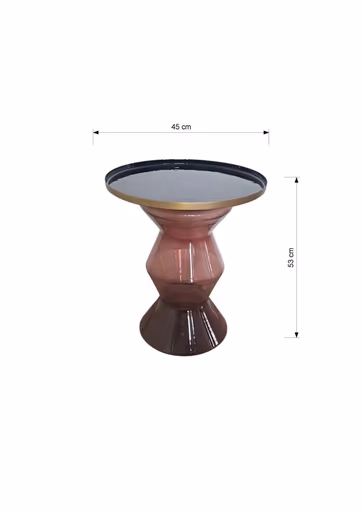 Beistelltisch - Ø/H ca. 50x53 cm, Schwarz, Rot