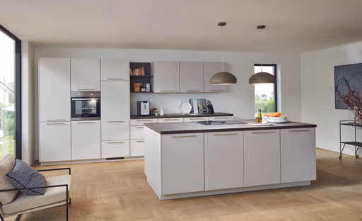 Inselküche 34.160 13 321, Seidengrau matt
