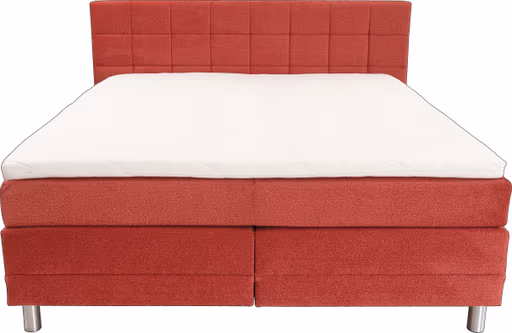  Boxspringbett - Liegefläche ca. 180x200 cm, Stoff, Rot