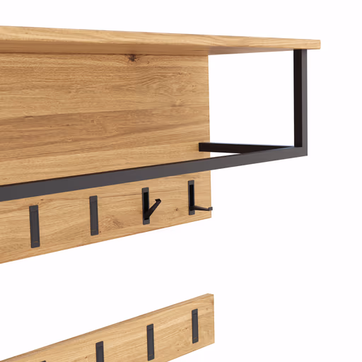 Garderobenkombination Williston - Korpus Wildeiche geölt / Front sandgestrahlt