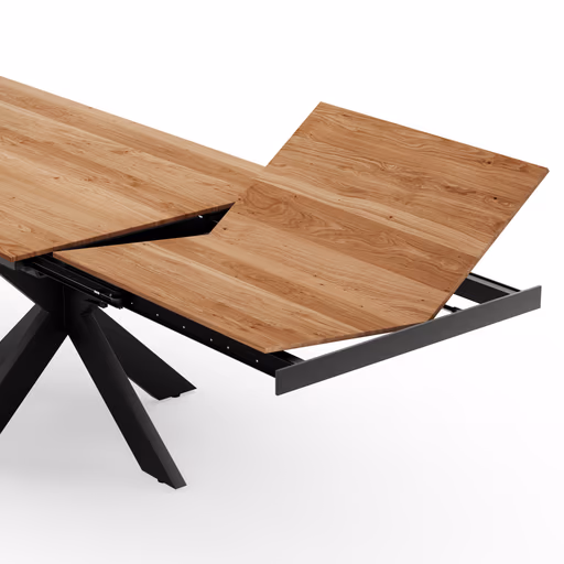 Esstisch Liora - ausziehbar, LB ca. 180x95 cm, Wildeiche massiv, natur geölt