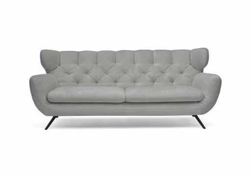 Sofa CHIRA - 3-Sitzer, Stoff, Hellgrau
