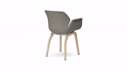 Armlehnstuhl Tooon - Stoff Kristallgrau, Gestell Holz