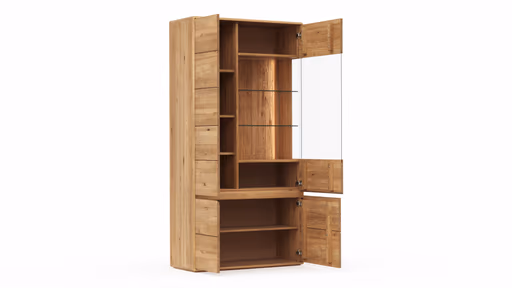 Vitrine Hillsboro - inkl. Beleuchtung, Wildeiche natur, geölt