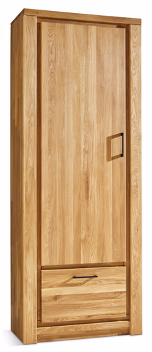 Garderobenschrank Farmingdale - Linksanschlagend, Eiche massiv, natur geölt