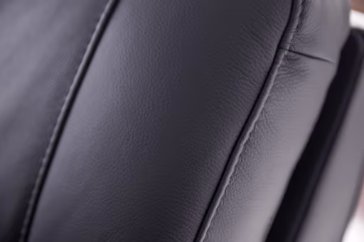 Wohnlandschaft - Ecke links mit 2,5-Sitzer und Longchair rechts, Leder, Schwarz