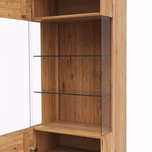 Vitrine Hillsboro - Anschlag Links, Wildeiche natur, geölt