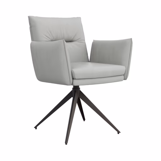 Armlehnstuhl Coscino - Leder, Hellgrau