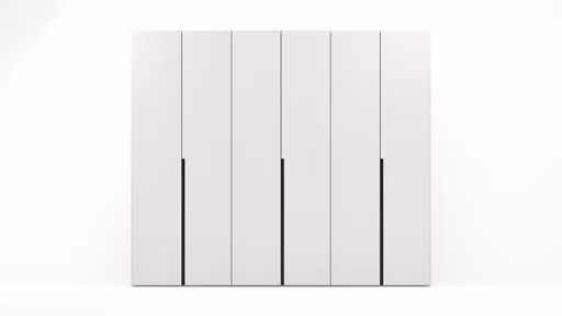 Drehtürenschrank Loretto - B ca. 280 cm, Lack matt, Weiß