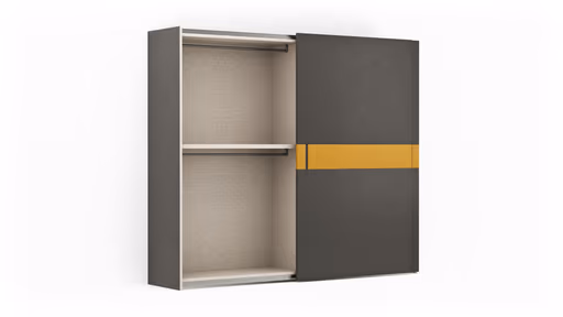 Schiebetürenschrank Loretto - B ca. 280 cm, Lack matt, Anthrazit