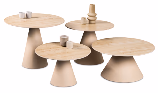 Couchtisch - 2er Set, Traventinoptik hell, Cremeweiß