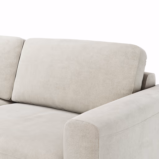 Ecksofa Oviedo - 2,5-Sitzer mit Ecke rechts, Stoff, Natur
