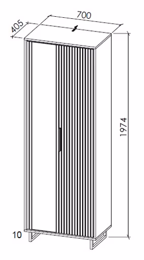 Garderobenschrank- Eiche Dekor, Spiegel