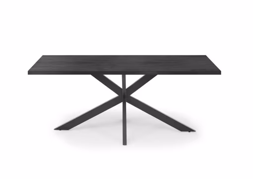 Esstisch - LB ca. 180x90 cm, Schwarzstahl, Schwarz