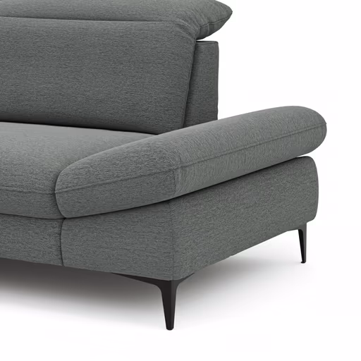 Ecksofa Alegria - Longchair links mit 1,5-Sitzer inkl. Kopfteil/ Armlehne/ Sitztiefe verstellbar, Stoff, Eisblau