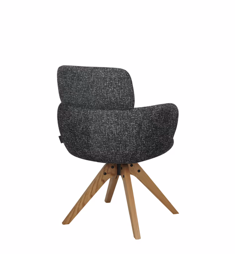 Armlehnstuhl MANJA - drehbar, Stoff, Graublau