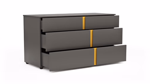 Kommode Loretto - BHT ca. 127x70x51 cm, Lack matt, Anthrazit