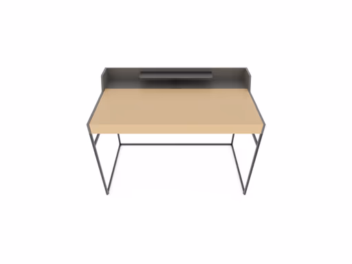 Schreibtisch - Lack, Mandel, Lack, Steingrau