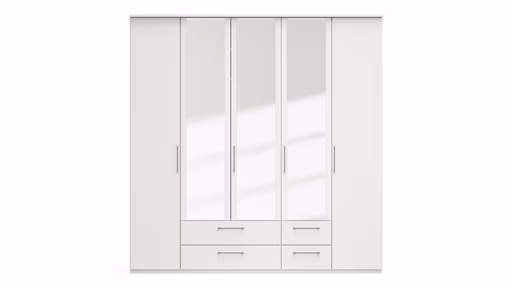 Drehtürenschrank Viana - B. ca. 225 cm, Lack, Weiß