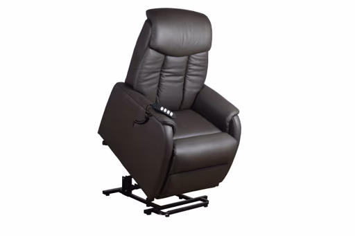 TV-Sessel MARIN - Aufstehhilfe, Relaxfunktion, Kopfteilverstellung, Leder, Dunkelbraun